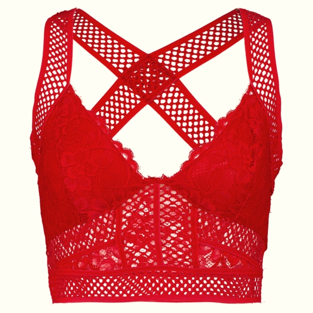 Free People Sitting Pretty Brami - red